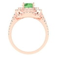 thumbnail image 4 of 1.8 ct Brilliant Round Cut Green Zircon 18K Rose Gold Halo Solitaire with Accents Engagement Bridal Wedding Ring Band Set size 4.75, 4 of 7