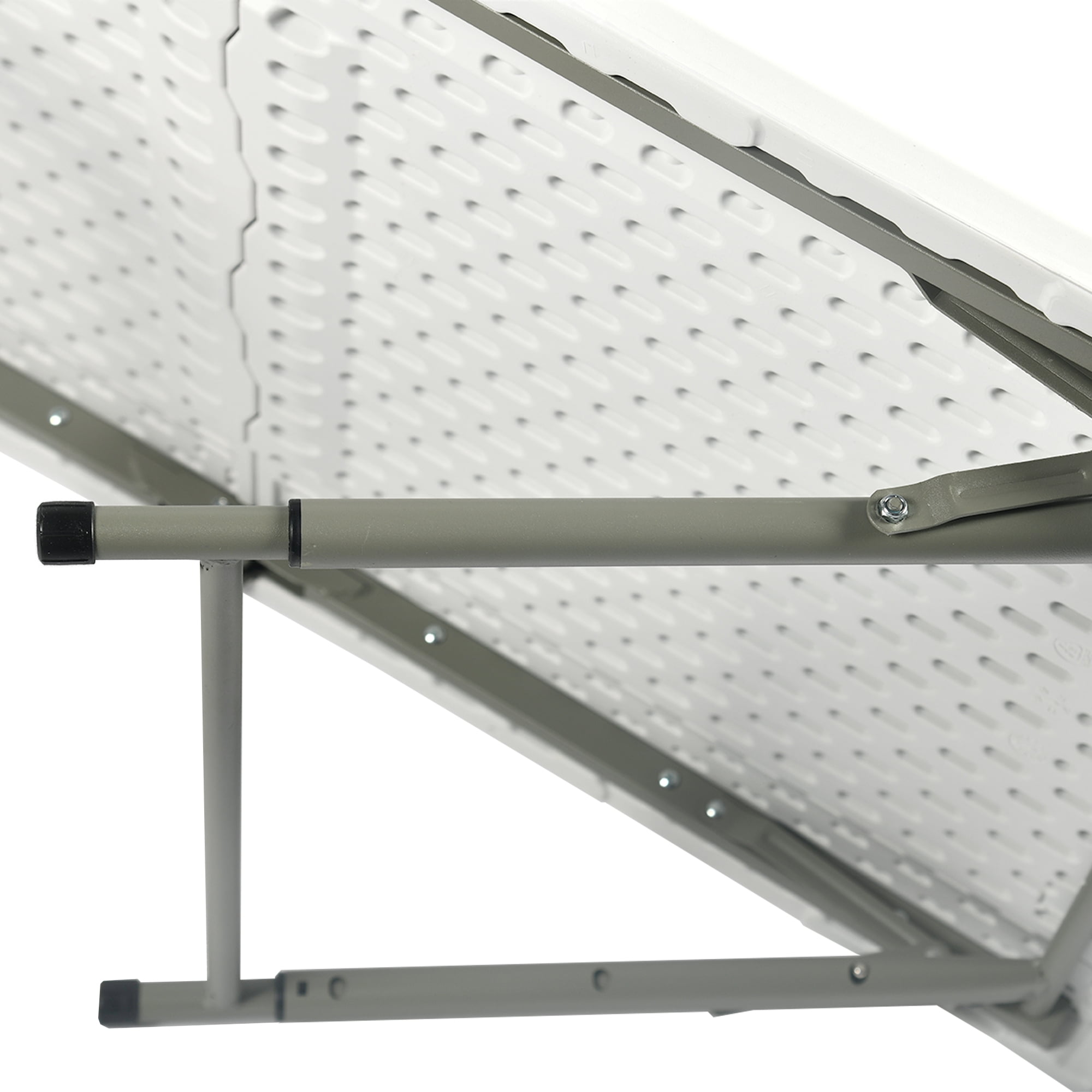 4 Foot Rectangular Folding Table, 4 Height Adjustable Portable Table with Handle, Sturdy Foldable Table for Indoor Outdoor Events Parties BBQ