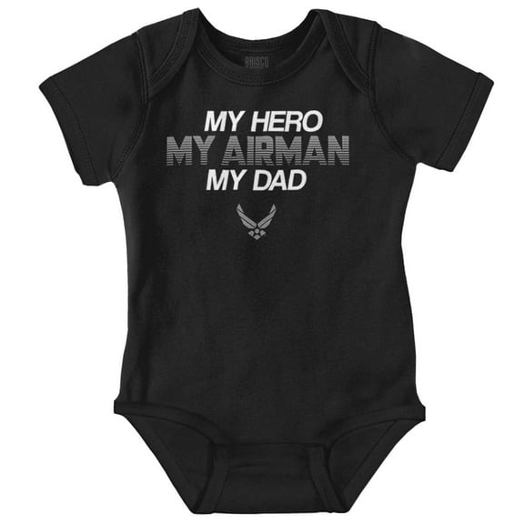 US Air Force My Hero Airman My Dad Romper Boys or Girls Infant Baby Brisco Brands NB