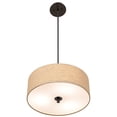 thumbnail image 5 of Possini Euro Design Bronze Brown Pendant Chandelier Lighting 16" Wide Modern Cream Fabric Drum Shade 3-Light Fixture for Dining Room Kitchen Island, 5 of 7