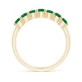 thumbnail image 2 of Angara Rings - Natural Emerald Half Eternity Wedding Ring in 14K Yellow Gold for Women (Size-3mm) | May Birthstone Jewelry, Birthday, Anniversary, Jewelry Gift for Women, 2 of 11