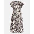 thumbnail image 5 of Time and Tru Women's Double Cloth Midi Dress, Sizes XS-XXXL, 5 of 5