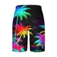 thumbnail image 3 of Swimming Shorts Men Mens Hawaiian Coconut Tree Print Beach Shorts,Holiday Vacation Summer Casual Short with Pockets Elasticated Drawstring Waist Short Bottoms S-6XL, 3 of 4