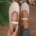 thumbnail image 2 of WAVSUF Flat Shoes for Womens Slip On Round Toe Wide Width Trendy Summer Comfort Shoes White 7, 2 of 10