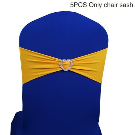 

5pcs Chair Sash Event Solid Stretch Band Elegant Dinner Banquet Wedding Party