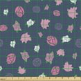 thumbnail image 2 of Ambesonne Pink Fabric by the Yard Upholstery, Rose Flowers Circles Abstract, 5 Yards, Pale Fuchsia Dark Indigo, 2 of 5