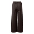 thumbnail image 4 of Arlun Womens Stylish Dressy Pants Wide Leg Stretchy Pure Color Work Pants with Pockets Elastic Waist Pleated Front Business Casual Slacks for Everyday Wear Brown S, 4 of 4