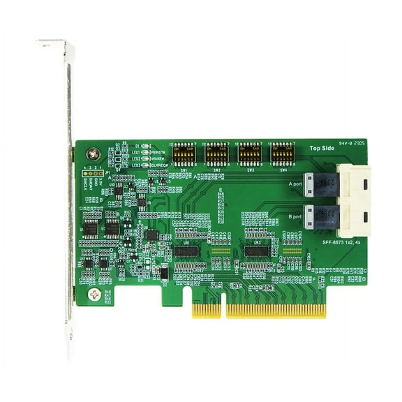 PCIe x8 with ReDriver to Mini SAS HD SFF-8673 1x2, 4X AIC PCIe GEN 4.0
