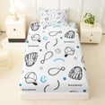 thumbnail image 3 of jejeloiu Baseball Games Twin Sheet Sets,Cute Cartoon Stars Bedding For Boys 3pcs, 3 of 6