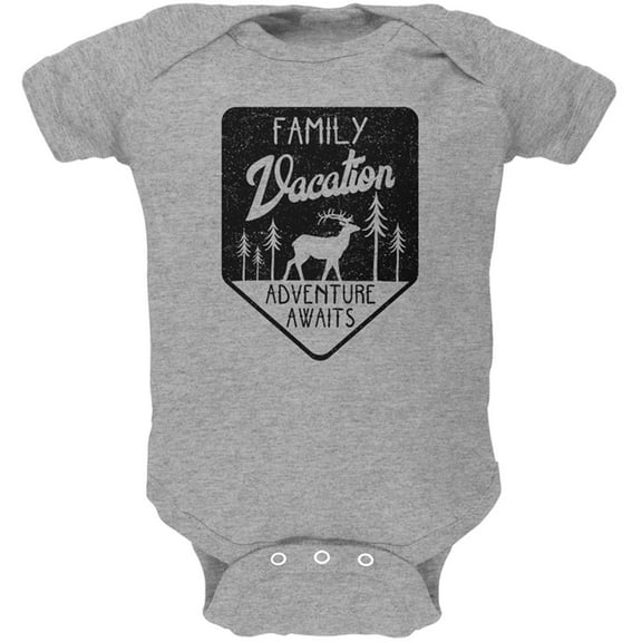 Family Vacation Adventure Awaits Soft Baby One Piece Heather 9-12 M