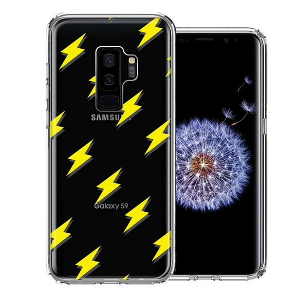 MUNDAZE for Samsung Galaxy S9 Plus Electric Lightning Bolts Design Double Layer Phone Case Cover