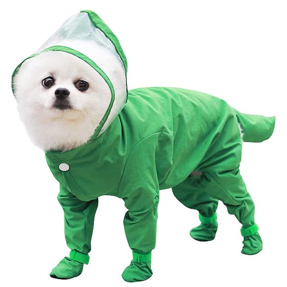 Pet Puppy Dog Raincoat With Hood,waterproof Dog Poncho Dog Rain Lightweight Jacket