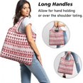 thumbnail image 2 of 5 Pack Foldable Shopping Bag,Red Christmas Pattern Reusable Grocery Bags with Pockets,Large Reusable Tote Bags with Handles Waterproof & Lightweight, 2 of 6