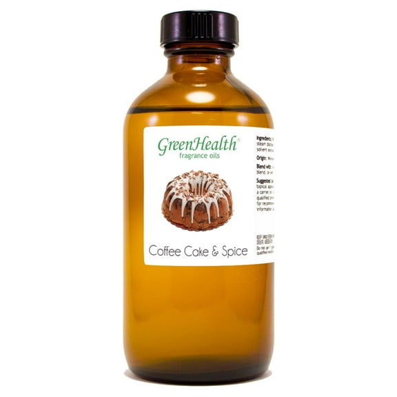 GreenHealth Coffee Cake & Spice Fragrance Oil 8 fl oz Amber Glass Bottle with Cap