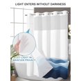 thumbnail image 4 of No Hook Shower Curtain with Snap in Liner,Summer Navy Blue Gradient Water Ripple Waterproof Bath Curtain Double Layers with See Through Top Window,Abstract Geometric Hotel Shower Curtains 72x72in, 4 of 9