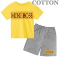 thumbnail image 3 of Conjunto de 2 piezas para bebés recién nacidos, niños y niñas de 2 a 14 años, camiseta de manga corta con estampado de letras informal de verano y pantalones cortos, atuendo deportivo, 3 of 5