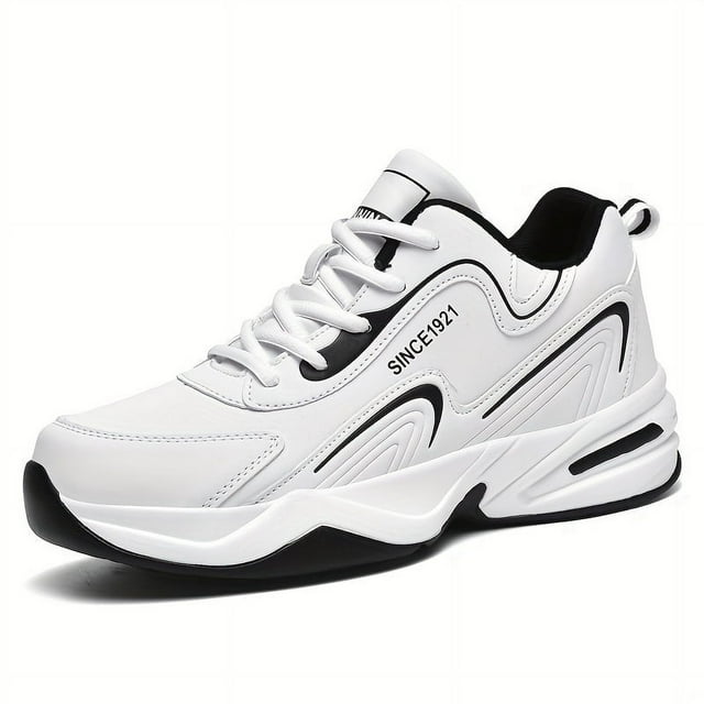 Stylish Mens Color Block Sneakers - Durable Lace-Up Design with Non-Slip Sole - Comfortable Shock-Absorbing Outdoor Footwear