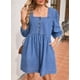 thumbnail image 5 of Vestido vaquero Sidefeel Spring con mangas 3/4, corte holgado, azul claro, 5 of 7