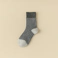 thumbnail image 2 of GDREDA Ankle Socks Women's Mid Tube Socks Double Double Vertical Stripes Spliced Rabbit Wool Socks Thick Warm Socks Grey,A, 2 of 4