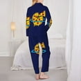 thumbnail image 3 of Pajamas for Women Set - PLANETA EN FORMA DE PIZZA Comfy Long Sleeve Button Up Pajama Sets for Women 2 Piece, Soft Sleepwear Nightwear Pjs Lounge Sets for Women with Pockets, 3 of 6