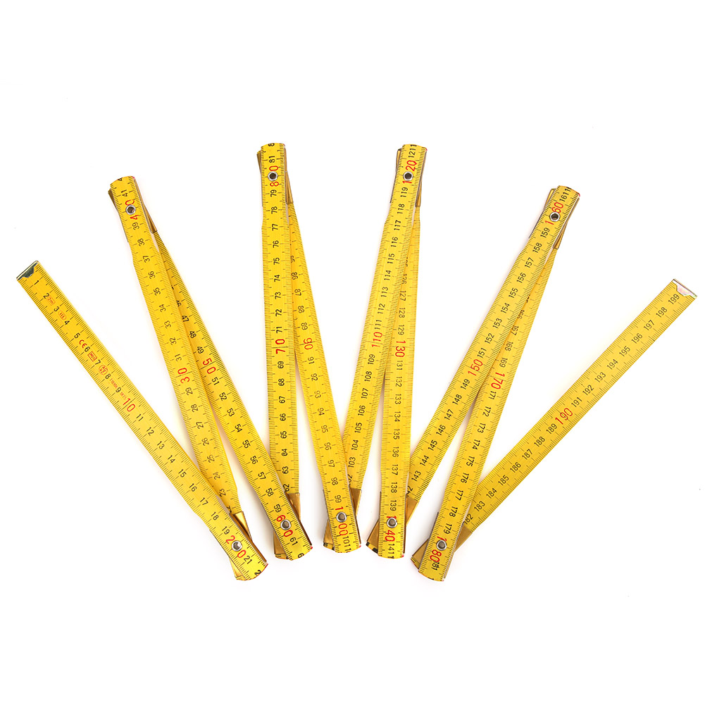 Portable Carpenter's Yardstick Wooden Folding Ruler