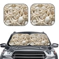 thumbnail image 2 of Disketp 2 Piece Starfish And Sea Shells Pattern Windshield Sunshades,Folding Windshield Sun Shade For Car Suv Trucks Sedan,Blocks Uv Rays Sun Visor Protector-Medium, 2 of 7