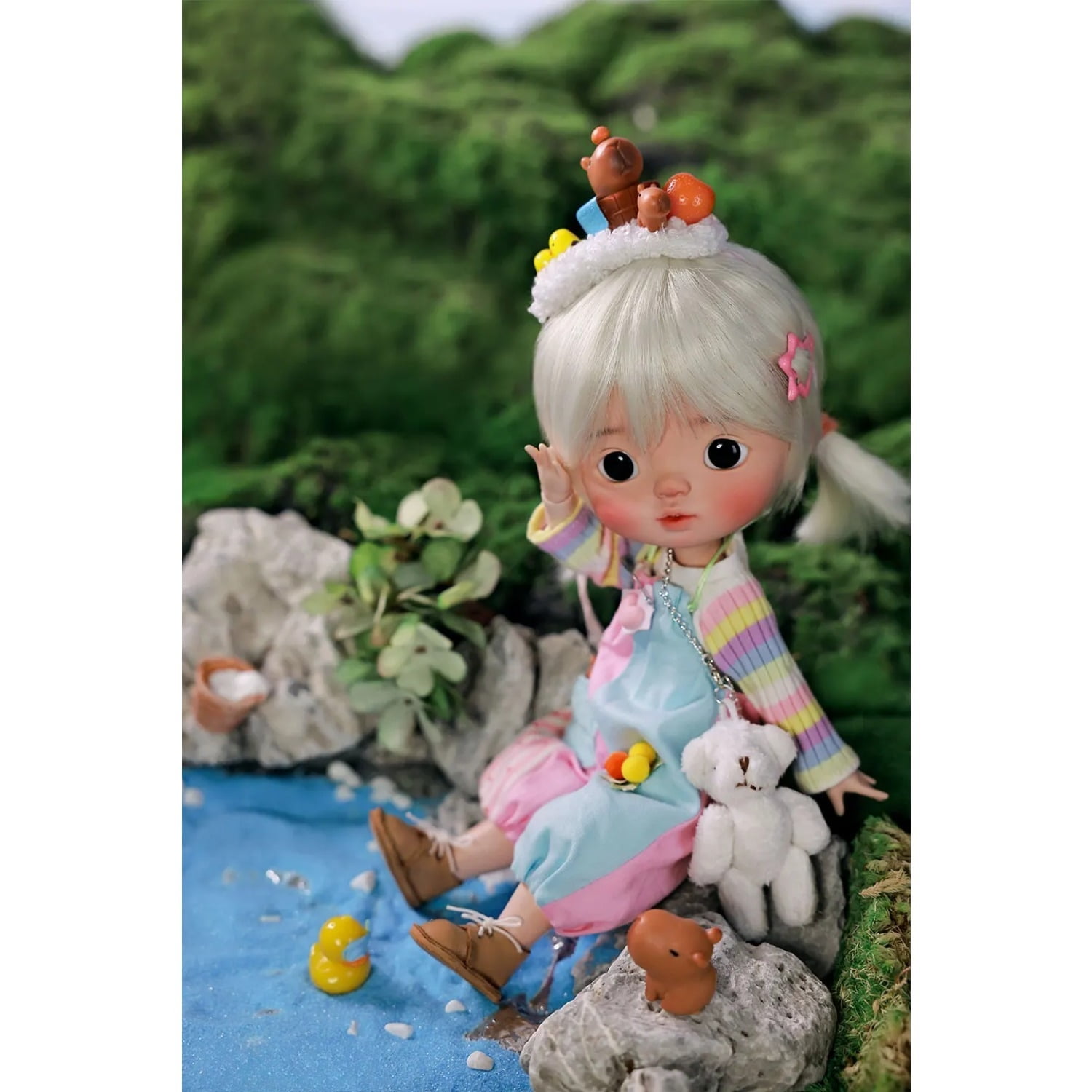 Xavi 1/6 Bjd Doll Omelet Body Rainbow Cute Girl Double Eyelids Capybara Headwear  High Quality Ball Jointed Dolls