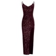 thumbnail image 3 of TIHLMK Prom Dress Women's Dress Evening Dress Split V-neck Sequin Fashion Sleeveless Summer, 3 of 4