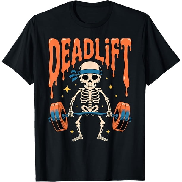 Camiseta divertida con diseño de esqueleto para Halloween, gimnasio