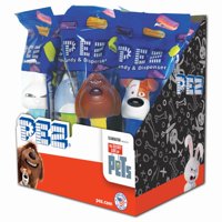 PEZ Candy Secret Life of Pets Assortment, candy dispenser plus 2 rolls of assorted fruit candy, box of 12