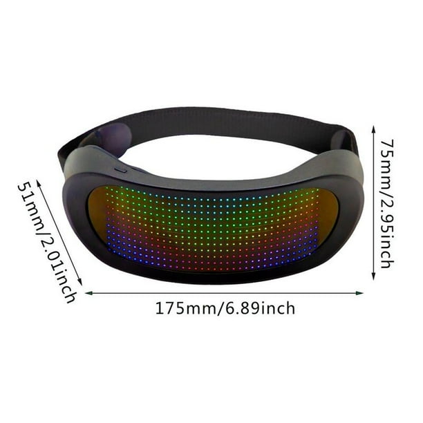 Gafas de luz LED con Bluetooth para fiesta de Halloween, lentes luminosas para fiesta de disfraces, con cambio dinámico de cristal de neón