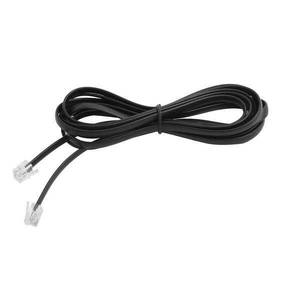 RJ12 6P6C Telephone Handset Receiver Extension Line Wire Cable Black 2.59M Long