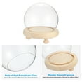 thumbnail image 4 of Uxcell 3"x4" Round Glass Display Dome Cloche Tabletop Display Ball Bell Jar for Plants Candles, Wood Color, 4 of 6