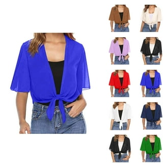 YIZYIF Womens Short Sleeve Cardigan Allover Shiny Sequins Cropped