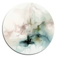 thumbnail image 2 of Designart "Modernity Essence Green and Cream III" Abstract Metal Round Art Print, 2 of 5