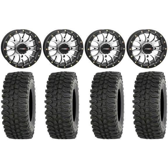 System 3 ST-3 Machined 14" Wheels 30" BDC Tires Can-Am Maverick X3 / Honda Pioneer 1000 / Talon