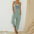 thumbnail image 2 of asdoklhq Womens Maxi Dress Under $10,Women Casual Boho Fish Print Pocket Romper Long Playsuit Strap Button Jumpsuit, 2 of 5