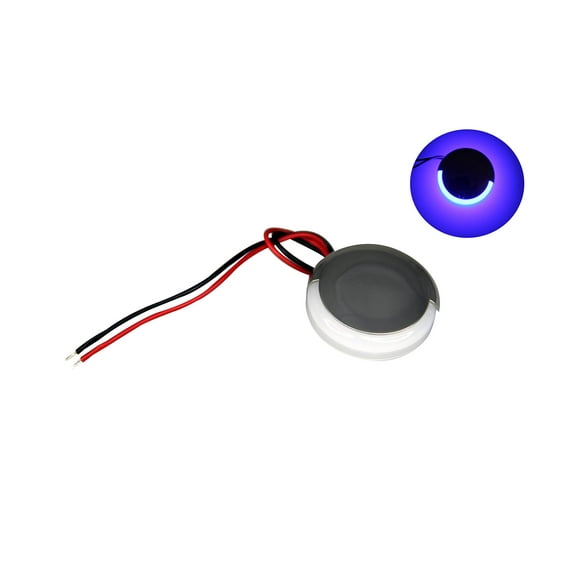 Pactrade Marine Boat Pontoon RV Round Surface Mount LED Stainless Steel Courtesy Light 180° 10-30v (Blue)