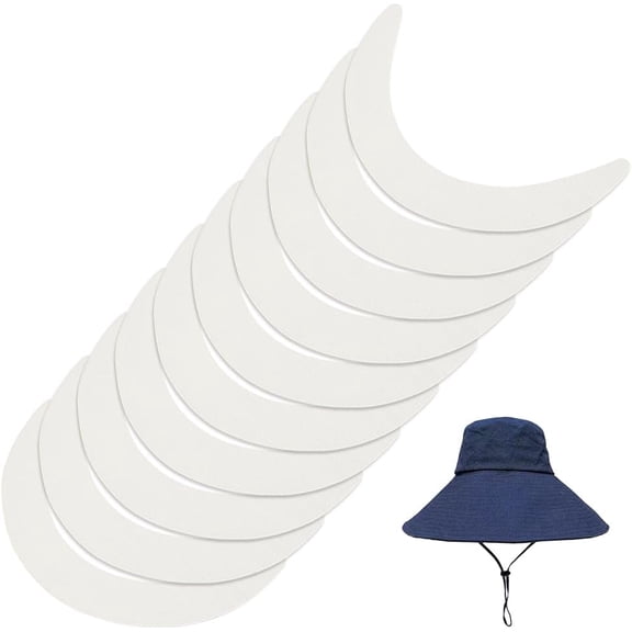 White 10Pcs White Hat Brim Board 12.9 * 7.2 * 0.05inch Baseball Cap Visor Insert Plastic Hat Brim Replacement for Peaked Cap Sport Cap Sun Visor Hat