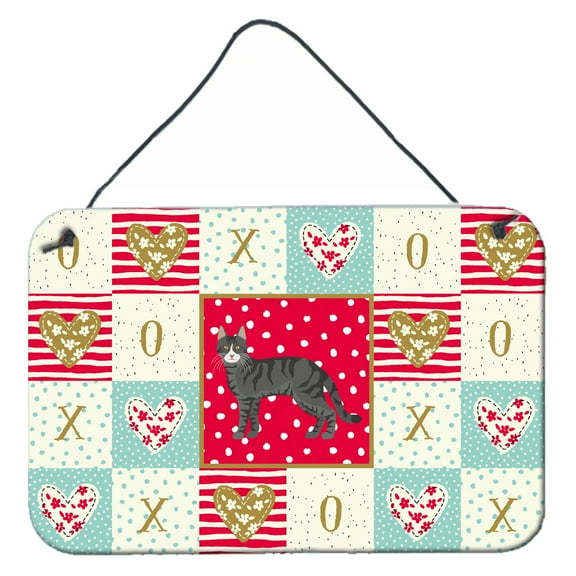 Carolines Treasures CK5542DS812 Tricolour Aegean Cat Love Wall or Door Hanging Prints 8x12 multicolor