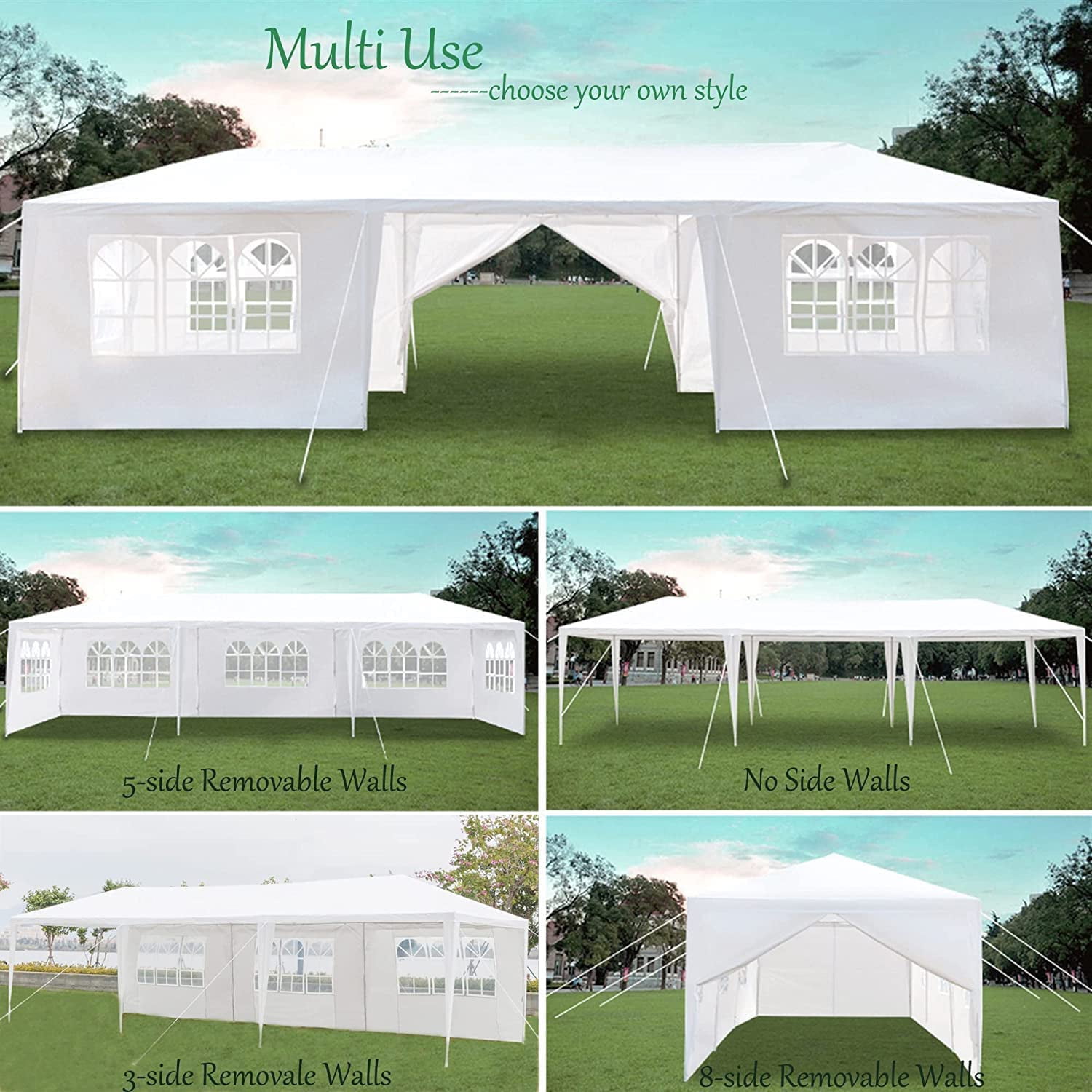 Outdoor 10'x30' Party Wedding Tent, Heavy Duty Canopy Gazebo, Maximum 50 People Outdoor 10'x30' Party Wedding Tent, Heavy Duty Canopy Gazebo, Maximum 50 People