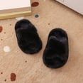 thumbnail image 6 of Yindaity Kids Slippers Girl's Fuzzy Fluffy Slippers Open Toe Cross Band Soft Plush House Slippers(Black,28), 6 of 6