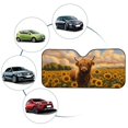 thumbnail image 4 of Xoenoiee Highland Cattle Sunflower Print Car Windshield Sunshade, Foldable Auto Front Window Shade Blocks UV Rays Car Accessories Universal Fit, 4 of 7