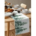 thumbnail image 6 of Green Ombre Forest Table Runner Cotton Linen 60 Inch Holiday Dresser Scarves, Watercolor Trees Sage Green Tablerunner for Kitchen Coffee Dining Bedroom Home Living Room Dinner Scarf Décor 13''x60'', 6 of 9