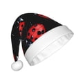 thumbnail image 2 of Kowoue Beautiful Red Ladybug Pattern Santa Hat Christmas Hats for Adults, Holiday Unisex Velvet Comfort Xmas Hat for Women Men, 2 of 6