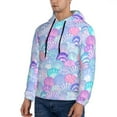 thumbnail image 3 of Fotbe Men's Hoodie with Watercolor Sea Shells 1 Pattern - Kangaroo Pocket Pullover Hooded Sweatshirt, Perfect for Daily Wear, Travel, and Home-3X-Large, 3 of 7