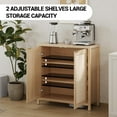 thumbnail image 5 of Freestanding Rattan Storage Cabinet with Doors & Adjustable Shelves, Accent Floor Storage Cabinet, Modern Sideboard Buffet Cabinet for Living Room, Dining Room, Kitchen, 5 of 8