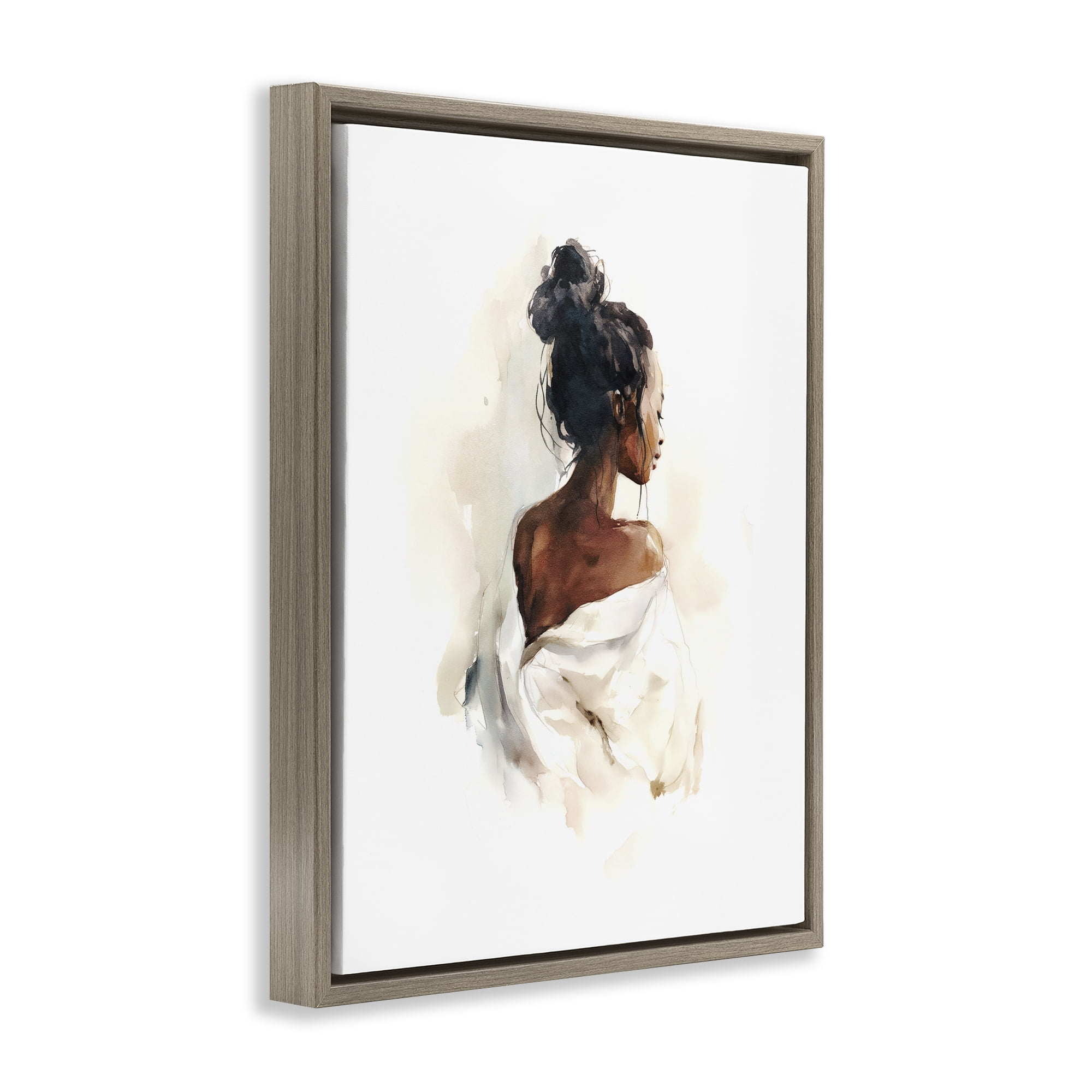 Stupell Industries Chic From Behind Brown Framed Floater Canvas Wall Art, design by Svetlana Aleynikova