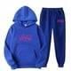 thumbnail image 1 of Gibobby Conjunto dama pants y sudadera afelpada Sudadera con capucha para mujer Primavera e invierno Deportes Casual Color sólido Pantalones Traje(Azul,XL), 1 of 2