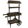 thumbnail image 3 of Sunnydaze Country Market 33.75" x 21.75" x 49.25" Charred Fir Wood Flower Cart Plant Stand, 3 of 15